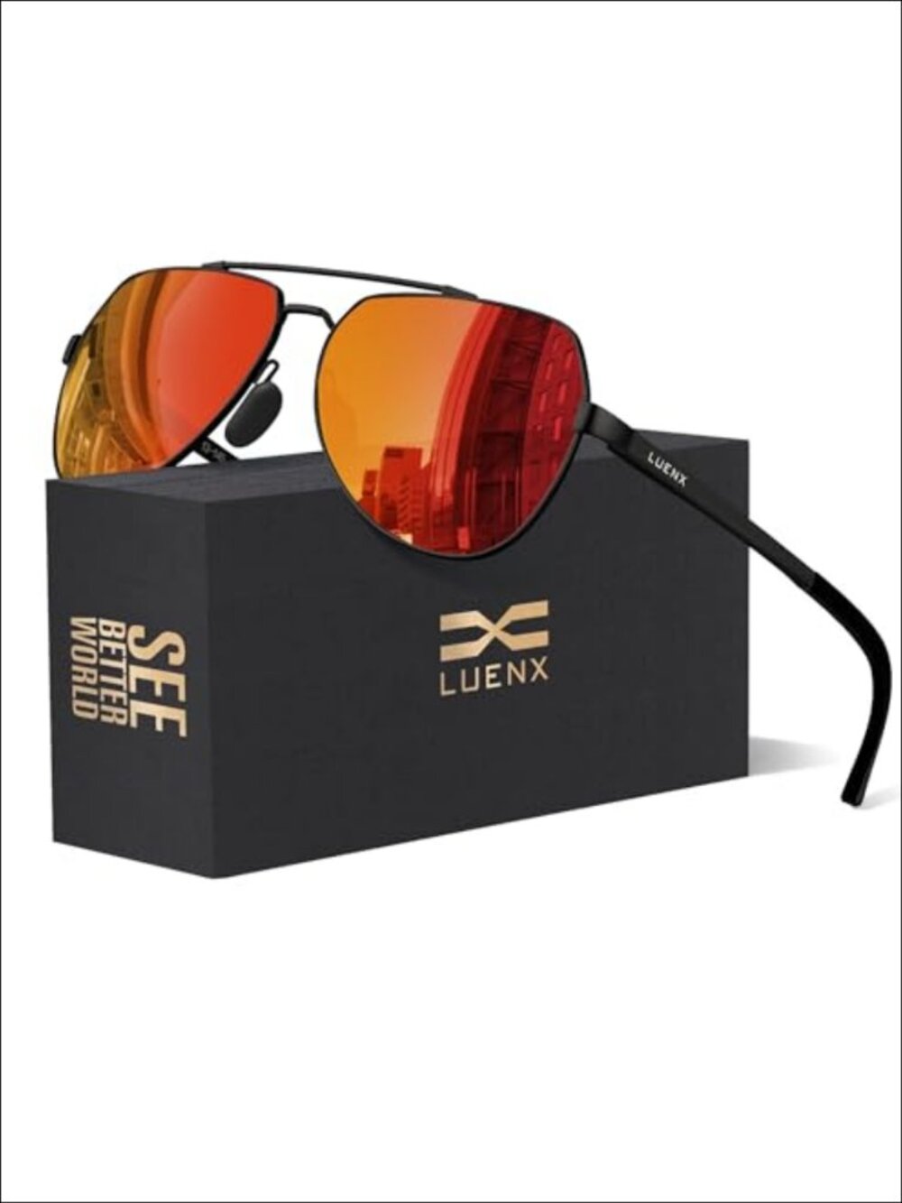 Aviator Polarized Sunglasses UV400 Half-Frame Spring Hinges